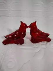 Lot Of 2 Red Cardinals Avon Perfume Bottles Full Collectible/ Vintage