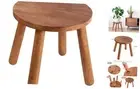 Round Solid Wooden Step Stool， Garden Stool，11.8''H,Plant Stool ，Wood Stool