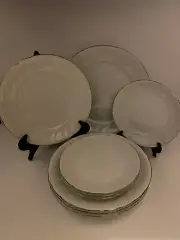 Mikasa Wedding Band Platinum Dinnerware Lot of 9