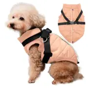 Dog Jacket with Harness,Fleece Lined Warm Puppy Coat for Winter,Soft Windproo...