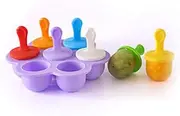 Purple Silicone Popsicle Molds Mini 7-Cavity Ice Pop Molds Food Grade Non-Stick Popsicle Molds