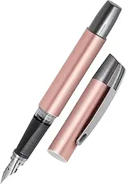 Ergonomic fountain pen for school/college - ONLINE Campus Rosegold - solid medium nib, soft grip part, for standard ink cartridges, refillable, for beginners/pupils/students/adults