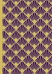 A4 Art Deco Notebook 140 pages Gold on Dark Purple: Blank lined paper, High quality gloss paperback cover By Elizabeth Banks