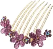 PACKOVE Decorative Hair Combs: Crystal Bride Wedding Hair Comb Bridal Headpieces Rhinestone Bridesmaid Accessories For Women Purple