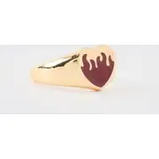 Mens Heart Ring In Gold