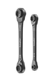 kauplus 4 in 1 SAE Non-Slip Box End Reversible Ratcheting Wench Set - 2PCS, 6...
