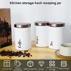 3 Pcs Coffee Tea Sugar Container Set Airtight Metal Kitchen Canisters with BrOAG