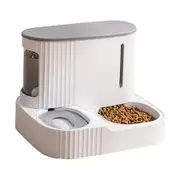 Automatic Cat Feeder, Gravity Auto Pet Dry Food Self Feeding Container Dishes Bowl and Water Dispenser for Dog Cat, Grey