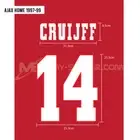 AJAX Home Away 1997-99 UEFA Champions League PU PRINT (Two Layers Velvet Flock)
