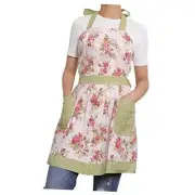 Kitchen Aprons for Women With Pockets, Floral Cotton Cooking Aprons
