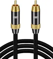 EMK RCA Cables Digital Coaxial Audio Cable HiFi RCA to RCA Male to Male (Dual Shielded, Gold Plated) Subwoofer Cable for TV, Audio Mixer, Speaker, Soundbar (3m)