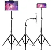 Metal iPad Tripod Stand & Adjustable 72 Gooseneck Tablet Floor Stand Holder