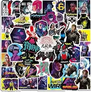 chamvis Pack of 50 Cyber and Punk Stickers Cool Cyberpunk Stickers for Laptop Water Bottle Cart Motorcycle Bumper Luggage Skateboard Graffiti
