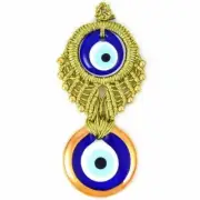 Gold Ring Evil Eye Macrame Wall Hanging