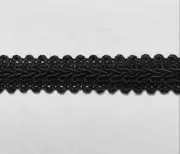 3/4" French Chinese Braid Gimp Col. Black - MADE IN USA- 12 Continuous Yards!