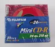 Fujifilm 24 Minute 210 MB Mini CD-R 10 Discs 5 Colors NEW Free Shipping!