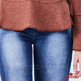 BRAPPERS 女款 新美腳ROYAL系列-低腰割破補丁彈性窄管褲-藍