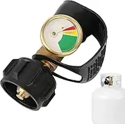Propane Tank Gauge - Gauge Level Indicators - Regulator Propanee | Cylinder Meter with Safety Shutoff | Super Flow Proppane Conversion Connector and Camping Tankk Adapter