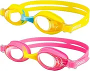 2 Pack Kids Swimming Goggles Anti-Fog UV Protection NO Leaking Clear Vision Swim Goggles for Kids Age 4-16 Years