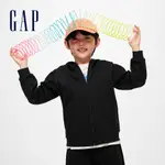 GAP 男童裝 LOGO連帽外套 空氣三明治系列-黑色(891700)