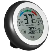 Multifunctional Digital Thermometer Hygrometer Temperature Humidity Meter Max Min Value Trend Display Touch Screen