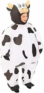 Pemaolu Inflatable Cow Costume Funny Blow up Costume Fancy Dress Halloween Cosplay Party Unisex Adult