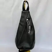New With Tags The Sak Geo Black Leather Sling Backpack
