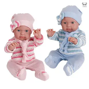 重生娃娃40cm仿真嬰兒娃娃搪膠娃娃公仔玩具重生嬰兒玩具 淺藍色