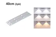 2pk LED Cordless Motion Sensor Light 40cm Closet Strip Light 3 Colour Interlace Floodlight Battery Operated Rechargeable