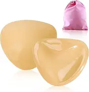 [peaceking] Push Up Pads - Self-Adhesive Double-Sided Adhesive Bra Push Pads, Invisible Push Up Bra, Reusable & Washable, Waterproof & Sweat-Proof, 2-in-1 Nipple Cover for Women, Beige, L/C