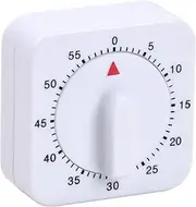 Kitchen Timer, Adjustable 60 Minute Mechanical Timer for Kitchen Home Baking Tool, Egg Timer, 1 Hour White Square Alarm Reminder, Short-Term Countdown Timer for Chef Teachers Kids