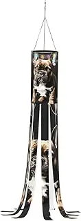 Halloween Garden Long Ears French Bulldog Windsock Lights Halloween Lighted Windsock for Patio Yard Pathway Party Decor