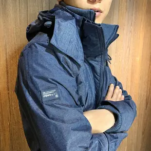 美國百分百【全新真品】Superdry 極度乾燥 風衣 連帽 防風外套 夾克 網格 男 海軍藍 S M號 I757