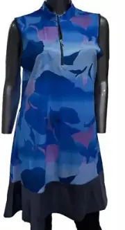 Callaway Royal Blue Abstract Gradient Sleeveless Golf Tennis Dress Size M $104