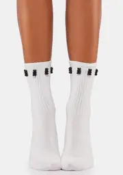 Polar Bear With Me Gummy Bear Ribbed Crew Socks