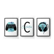 [Namly Design] Posters – PS4 Controller and Headset / Personalised / Set of 3