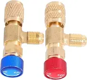 Cabilock Tank Adapters Ac Charging Valve Flow Control Ball Valve for Ac Manifold Line Repair Tool Set Safety Adapter Kit