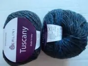 Berlini Tuscany alpaca blend yarn, Blue Trek, lot of 2 (180 yds each)