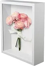 MYKAGS 8x10" Shadow Box Picture Frame, White, with Linen Backboard