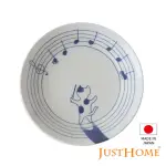 【JUST HOME】日本製手繪感貓咪陶瓷8吋湯盤/深盤(指揮家)