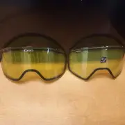 2 Giro Dylan Yellow Replacement Lenses For Ski Goggles - New