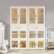 [MU TU HD] Portable Kids Wardrobe Closet with Doors, Plastic Baby Wardrobe Storage Cabinet with Hanging Rod Children's Clothes Closet Costume Storage Organizer (1 Pack)