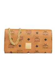MCM Logo-Engraved Chain-Linked Shoulder Bag One size Nude