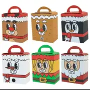 12PCS Christmas Candy Cookie Boxes Bakery Gift Boxes Cupcake Muffin Cake Box AU