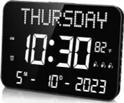 Upgraded 11.2" Large Digital Calendar Clock with Day and Date - Remote Control,
