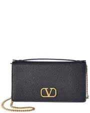 Valentino VLogo Leather Wallet On Chain