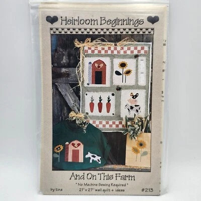 Heirloom Beginnings And On This Farm Quilt T-Shirt Pattern 1996 No213