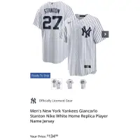 在飛比找蝦皮購物優惠-洋基隊 Giancarlo Stanton Jersey 怪