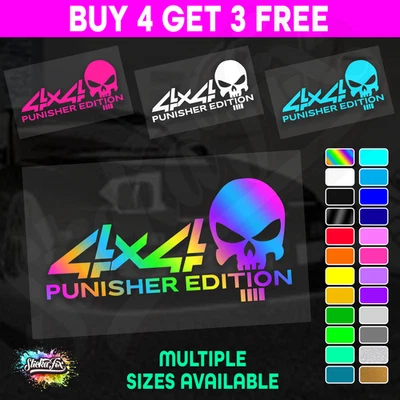 4x4 Punisher Edition 4X4 car vinyl STICKER funny DECAL 4WD Ute Van JDM Truck