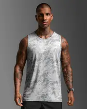 Aero Tank, 2XU, S, Weathervane Marble/Blk Reflect, Male